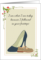 Mothering Sunday from Daughter to Mum Walking in Your Footsteps card