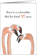 Custom Friendship Anniversary Flamingos Having a Chat card