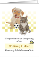 Opening Of Veterinary Rehabilitation Clinic Puppy Cat Bird Recovering card