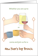 Invite To New Year’s Day Brunch Raising A Cup Or Glass To The New Year card