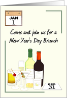 Invite To New Year’s Day Brunch Alcoholic Beverages Calendar Pages card