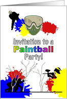 Paintball Themed Bachelor Party Invitation Guys Engaged in Game card