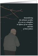 Gold Star Father’s Day Father’s Sacrifice Man Standing Under Night Sky card