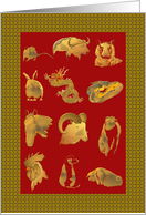 Chinese New Year Twelve Animals of the Chinese Zodiac card