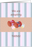 We Are Adopting Twins Pacifiers and Baby Rattles card