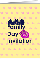 Invitation for Family Day Silhouette of Family Standing Together card