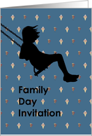 Family Day Invitation Silhouette of Girl on a Swing card