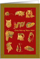 Vietnamese New Year Zodiac Signs Chuc Mung Nam Moi card