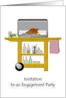 BBQ Themed Engagement Party Invitation Barbecue Trolley card