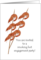 BBQ Themed Engagement Party Invitation Shrimps On Skewers card