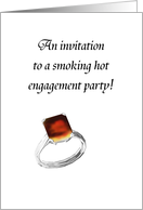 BBQ Themed Engagement Party Invitation A Hot Rock Engagement Ring card