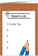 Custom Congratulations On Making Dean’s List card