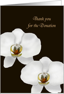 Thank You for Your Donation in Memory Of Orchid Flower card