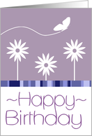 Butterfly Flowers Happy Birthday Card