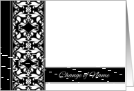 Change of Name Announcement - Elegant Black and White Damask card