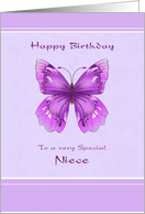 Happy Birthday for Niece - Purple Butterfly card