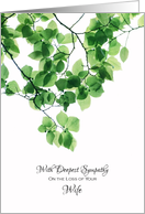 Sympathy Loss of Wife - Green Leaves card