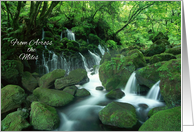 Happy Birthday From Across the Miles - Waterfall in the Woods card