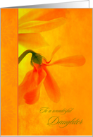 For Daughter Birthday Glowing Orange Flowers card