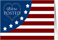 Military Announcement We’re Posted - Stars and Stripes card