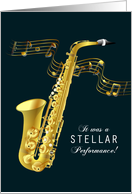 Saxophone Musical Performance Congratulations card