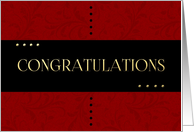 Congratulations with Black and Red Damask card