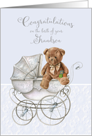 Congratulations Grandparents on the Birth of Grandson Teddy Bear card