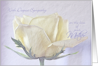 Sympathy Loss of Mother ~ Pencil Sketched Rose on Old Paper card