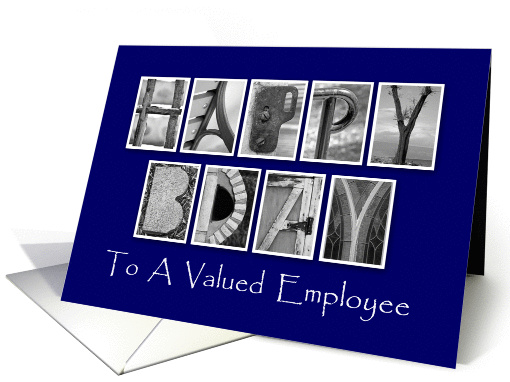 Employee Happy Birthday - Blue - Alphabet Art card (1127430)
