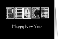Happy New Year - Peace - Alphabet Art card