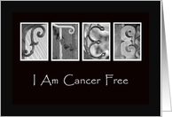 Cancer free - Alphabet Art card