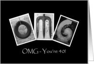 40th - Birthday - OMG - Alphabet Art card