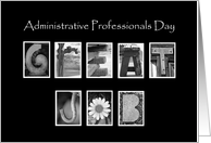 Administrative Professionals Day - Great Job - Alphabet Art card