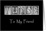 Friend - Nurses Day - Alphabet Art card