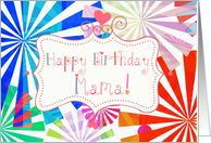 Happy Birthday Mama, fun font and pinwheels! card