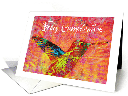 Feliz Cumpleanos spanish/latin, hummingbird! card (909840)