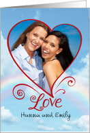 Lesbian Wedding Announcement - Love is in the Air card