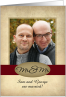 Mr. & Mr. Photo Card Wedding Announcement card