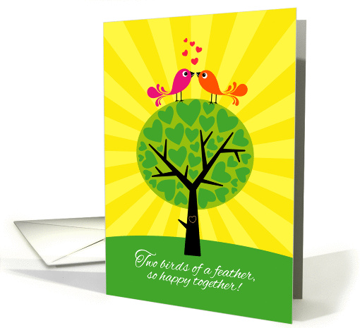 Two Birds on a Tree- Lesbian Wedding Congratulations card (1282950)