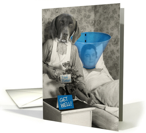 Funny-Get Well-Vintage-Dog-Nurse-Patient card (880217)