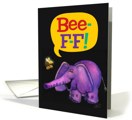 Cute Bee-F-F Bee and Elephant Card Blank Inside card (904822)