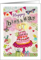 Happy Birthday Mom - Birthday Cake card
