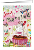 Just Married - Wedding cake card