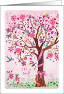Congratulations - Its a girl - tree card