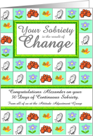 30 Days, autumn Leaves and Flowers , From all of us, Custom Text card