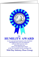 Humility Award to be signed by all the Group Members. Custom Text card