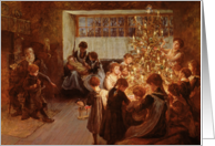 The Christmas Tree, 1911 (oil on canvas) by Albert Chevallier Tayler Fine Art Christmas Happy Holidays card
