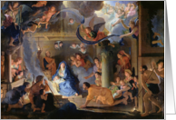 Adoration of the Shepherds, 1689 (oil on canvas) by Charles Le Brun Fine Art Christmas Happy Holidays card