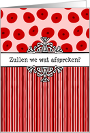 Dutch invitation card- Zullen we afspreken card