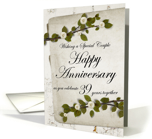 Wishing a Special Couple Happy Anniversary 39 Years together card